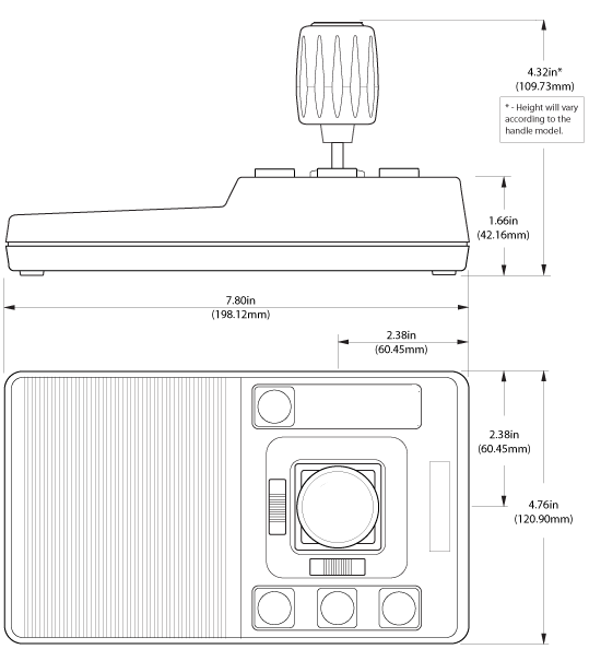 Three-axis Joystick Dimmensions